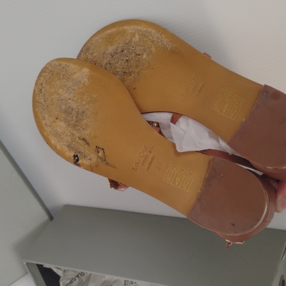 Lola Cruz Gold Mesh Sandals Size EU 37 US 7 Good Condition - Picture 5 of 7